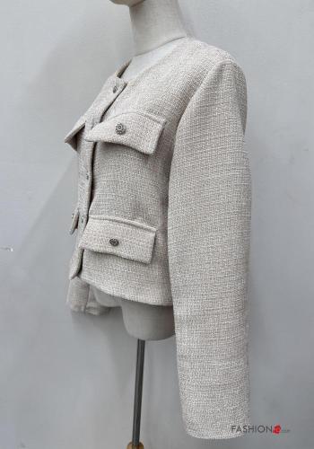 crew neck Jacket with buttons with rhinestones - ph 3