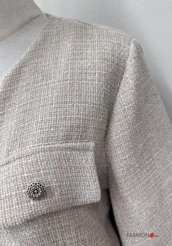 crew neck Jacket with buttons with rhinestones - ph 4