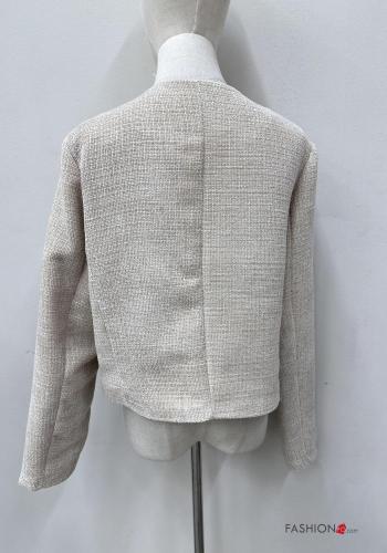 crew neck Jacket with buttons with rhinestones - ph 5