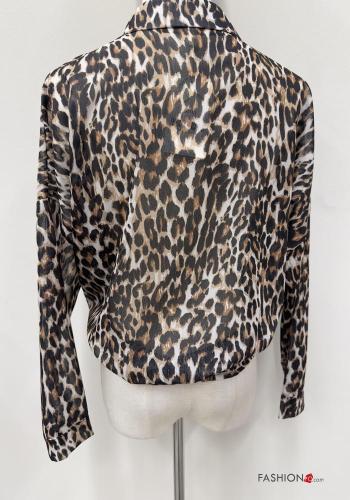 Animal print long sleeve with collar Shirt with buttons - ph 5