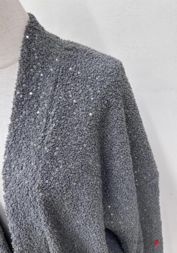 Cardigan maniche lunghe con paillettes con tasche - ph 3
