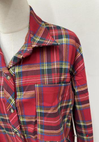 Camicia maniche lunghe con colletto Fantasia tartan con bottoni con tasche - ph 3