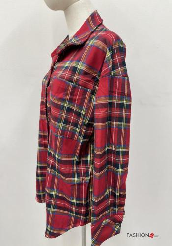Camicia maniche lunghe con colletto Fantasia tartan con bottoni con tasche - ph 4