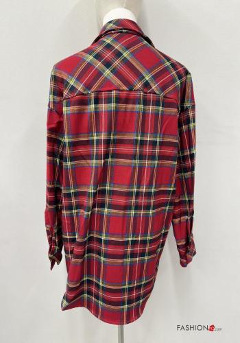 Camicia maniche lunghe con colletto Fantasia tartan con bottoni con tasche - ph 5