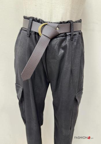 Hose mit Gürtel mit gummizug mit Taschen - ph 2