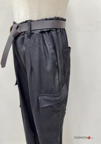 Hose mit Gürtel mit gummizug mit Taschen - ph 3
