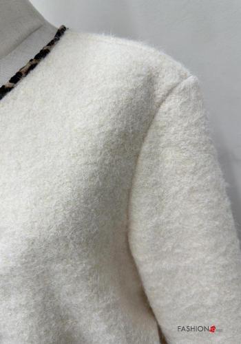 lange ärmel u-boot ausschnitt Jacke mit Knöpfen mit Taschen - ph 2