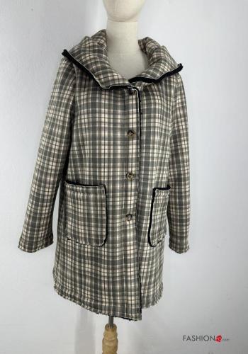Vichy with collar Coat with buttons with pockets - ph 2