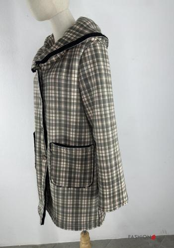 Vichy with collar Coat with buttons with pockets - ph 4