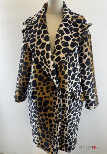 Cappotto Fantasia animalier con bottoni con tasche - ph 2