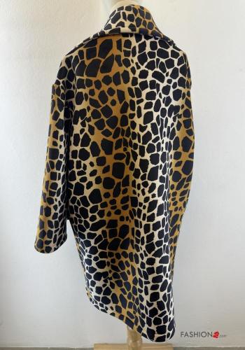 Cappotto Fantasia animalier con bottoni con tasche - ph 6