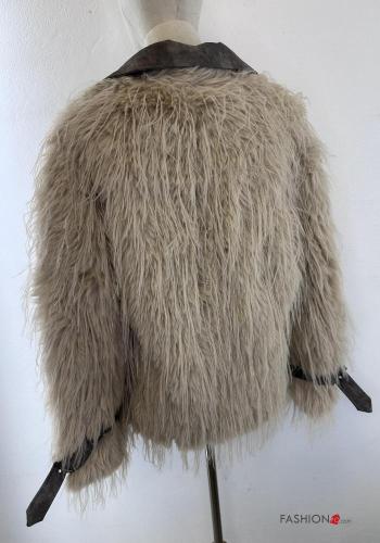 faux fur with buckle Jacket with buttons with zip - ph 4