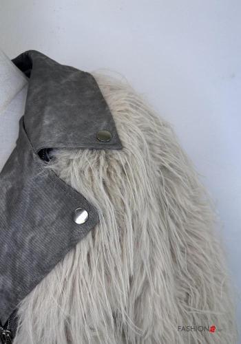 faux fur with buckle Jacket with buttons with zip - ph 5
