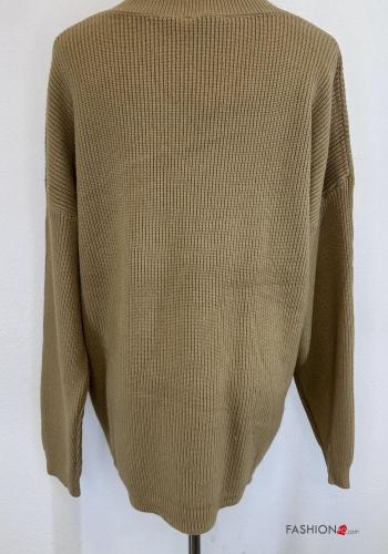 Ribbed long sleeve oversized Sweater with v-neck - ph 4
