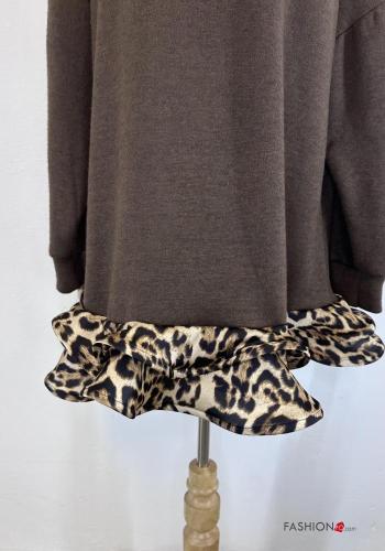 Abito maniche lunghe con colletto Fantasia animalier - ph 3