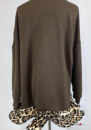 Abito maniche lunghe con colletto Fantasia animalier - ph 4
