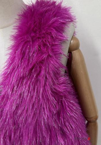 sleeveless knee-length Faux Fur Coat with v-neck - ph 3