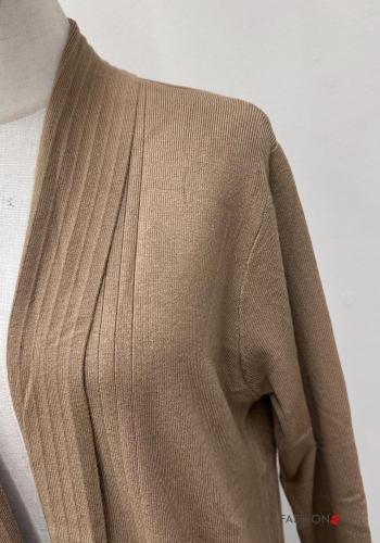 long sleeve Cardigan with pockets with fringe - ph 4