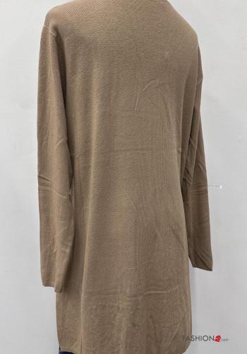 long sleeve Cardigan with pockets with fringe - ph 5