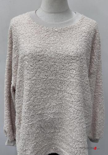 long sleeve crew neck Sweater with sequins - ph 2