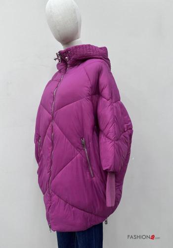 long sleeve quilted Puffer Jacket with zip with hood - ph 3