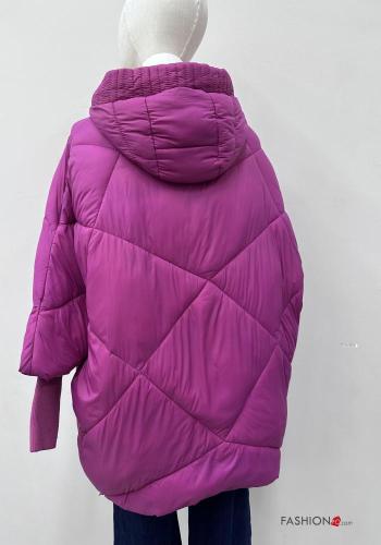 long sleeve quilted Puffer Jacket with zip with hood - ph 4