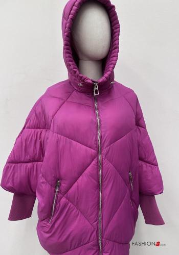long sleeve quilted Puffer Jacket with zip with hood - ph 5