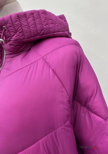 long sleeve quilted Puffer Jacket with zip with hood - ph 6