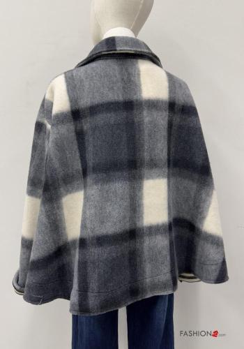 Cappotto con colletto Fantasia quadrettata vichy con bottoni con tasche - ph 4