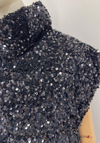 Smanicato trapuntato con paillettes con zip con tasche a collo alto - ph 3