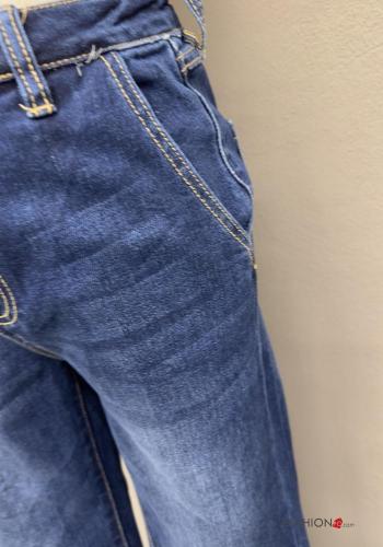 Denim Jeans aus Baumwolle mit Knöpfen mit Reißverschluss mit Taschen - ph 3