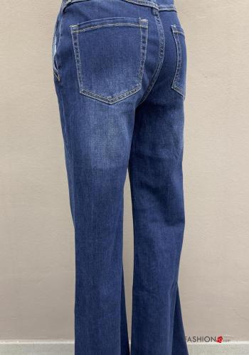 Denim Jeans aus Baumwolle mit Knöpfen mit Reißverschluss mit Taschen - ph 4