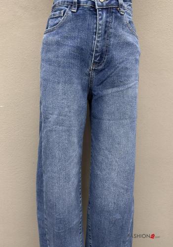 denim Cotton Jeans with buttons with zip with pockets - ph 2