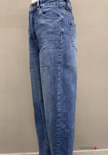 denim Cotton Jeans with buttons with zip with pockets - ph 3