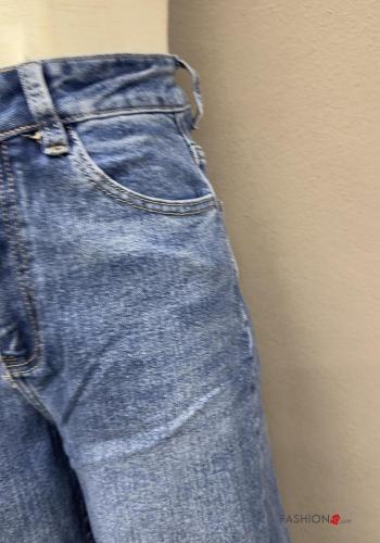 denim Cotton Jeans with buttons with zip with pockets - ph 4