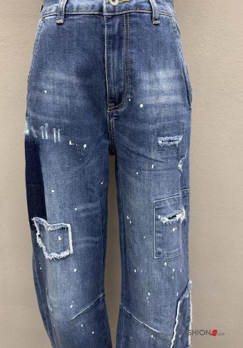 Jeans in Cotone denim con tasche con bottoni con zip - ph 2