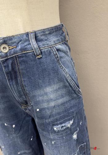 Jeans in Cotone denim con tasche con bottoni con zip - ph 4
