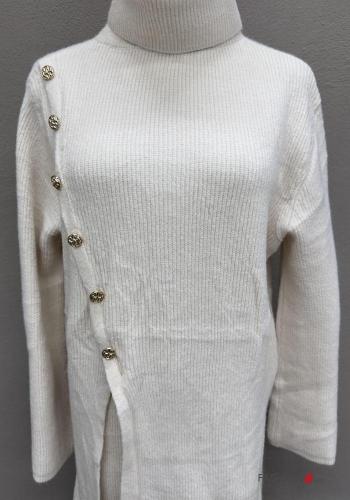 high waist long sleeve Co-ord Rollneck with split with buttons - ph 2