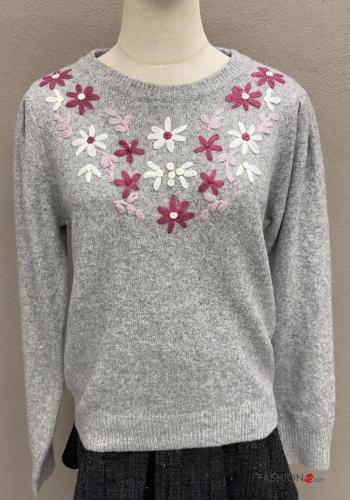 Floral long sleeve crew neck Sweater - ph 2