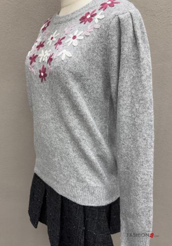 Floral long sleeve crew neck Sweater - ph 4