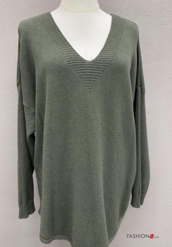oversized long sleeve Sweater with v-neck - ph 2