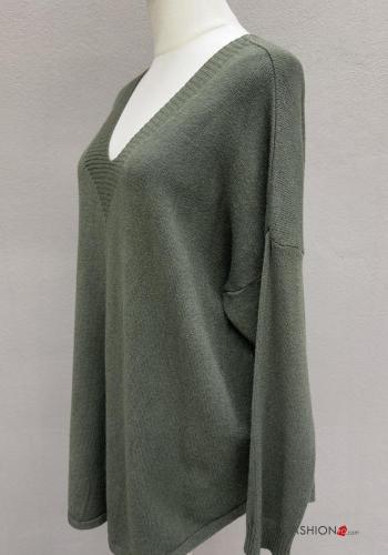 oversized long sleeve Sweater with v-neck - ph 4