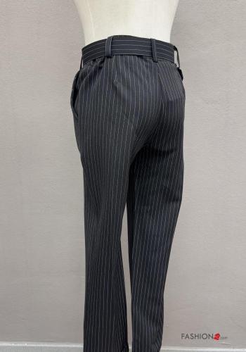 Streifenmuster Hose mit Gürtel mit Taschen - ph 5