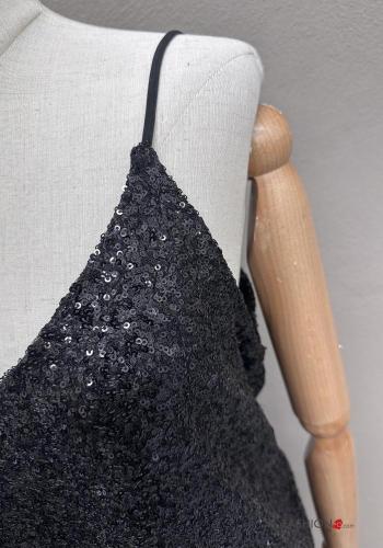 Abito corto senza maniche scollato sulla schiena con paillettes scollo a V - ph 3