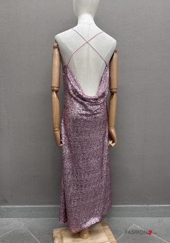 sleeveless backless Dress with sequins plunging neckline - ph 5
