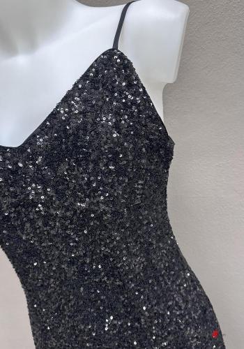 Abito senza maniche con paillettes scollo a V - ph 3