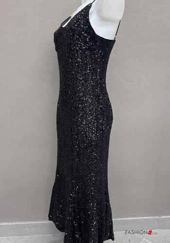 Abito senza maniche con paillettes scollo a V - ph 4