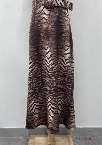 Gonna lungo Fantasia animalier con cintura - ph 5