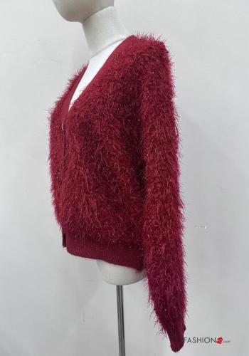 lurex long sleeve Cardigan with v-neck with rhinestones - ph 4