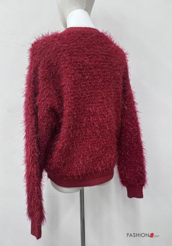 lurex long sleeve Cardigan with v-neck with rhinestones - ph 5